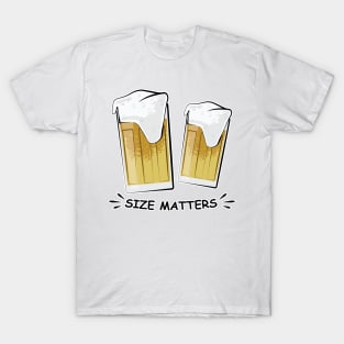 Size Matters - Beer - Funny Illustration T-Shirt